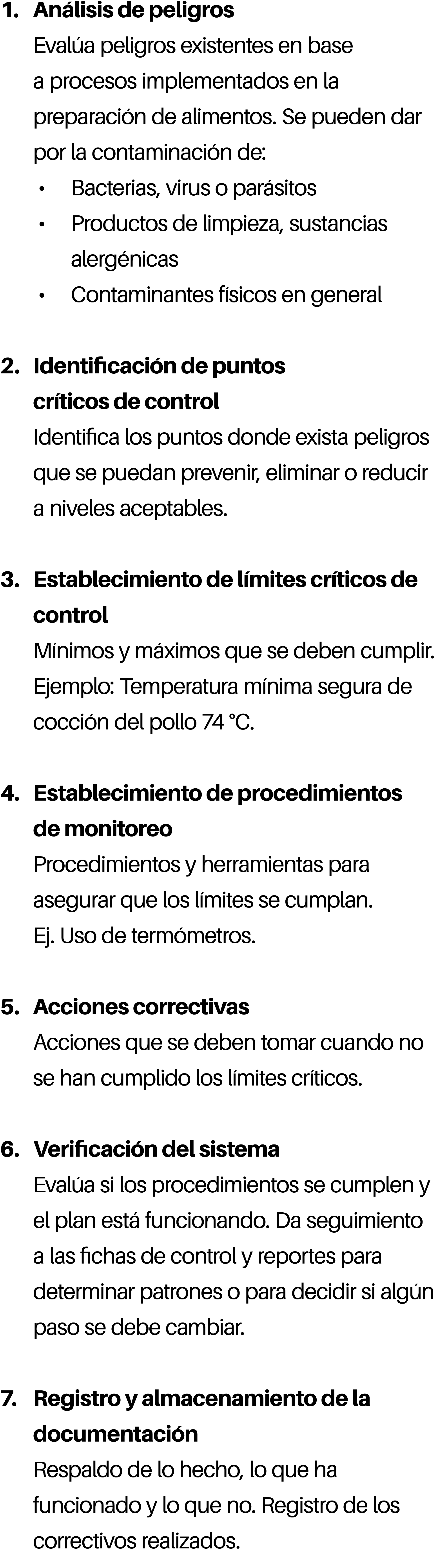 1. An lisis de peligros Eval a peligros existentes en base a procesos implementados en la preparaci n de alimentos. S...